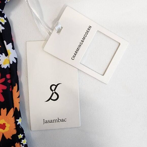 JASAMBAC Size L Womens One Piece Swimsuit Tummy Control Slimming Bathing Suits V - Picture 4 of 6